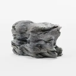 Low poly 3D rock model with realistic PBR textures, suitable for Blender landscaping and game environments.