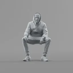 Lowpoly Male Sitting