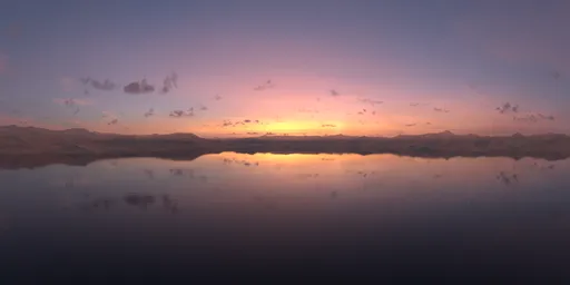 Desert Lake Sunset Twilight Sky