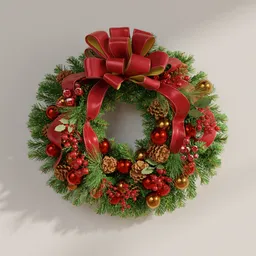 Crimson Holiday Wreath