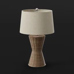 Wicker Hourglass Table Lamp