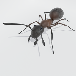 Detailed 3D model of a riggable Hercules worker ant with a more realistic jaw, designed for Blender artists.