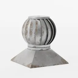 "Rooftop air ventilation prop for agriculture category in Blender 3D. Highly detailed 8k textured model featuring galvalume metal roofing and rusted metal plating. Perfect for modern industrial and brutalism styles."