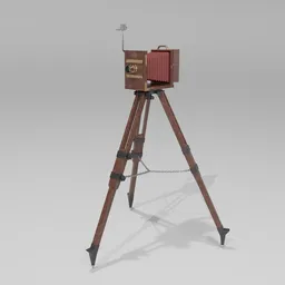 Vintage Large Format Wooden Camera