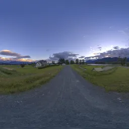 Farmland at Colorful Cloudy Sunset