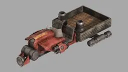 Highly detailed Blender 3D model of a worn-out space speeder with rustic textures and engines.