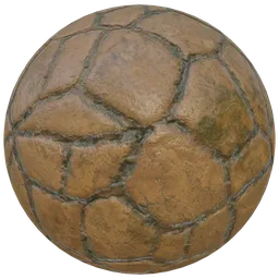 Seamless PBR texture of stylized cladding rocks for Blender 3D material library, optimized for ground surfaces at 2K resolution.