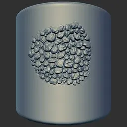 Detailed sculpting brush imprint of reptilian skin texture for 3D modeling in Blender.