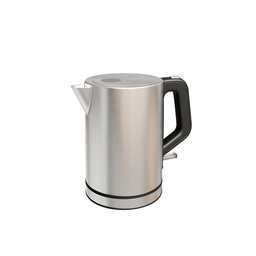 "Water Pan by OBH Nordica 3D model for Blender 3D. A sleek silver electric kettle with a square design on a white background. Hyper realistic 16k photo texture, perfect for household appliances category in 3D modeling."