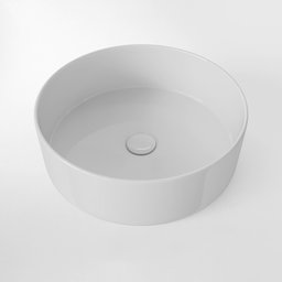 3D model of white countertop basin for bathroom visualization, compatible with Blender software.