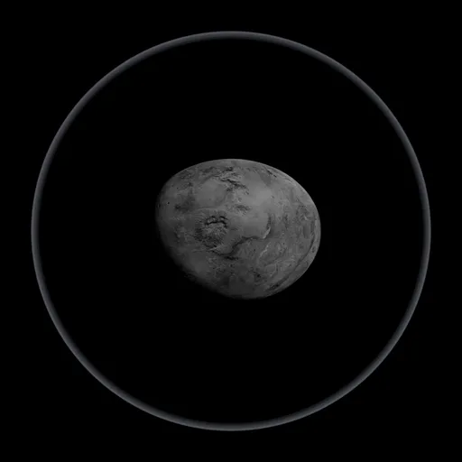 Detailed 3D representation of a dwarf planet for astronomy enthusiasts, compatible with Blender.