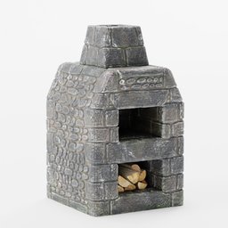 Oven - Medieval Stone - Low-poly