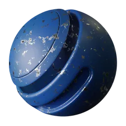 Blue damaged metal paint