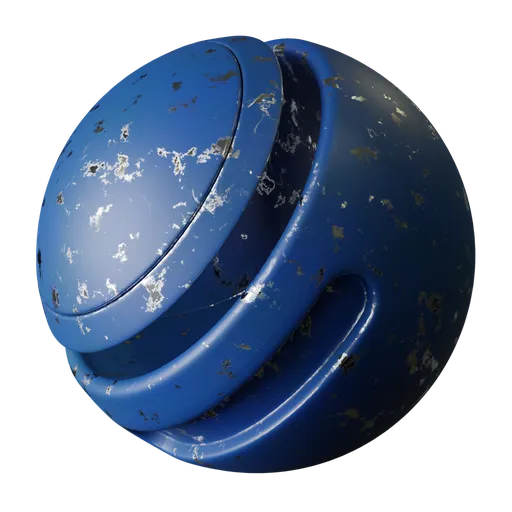 Blue damaged metal paint