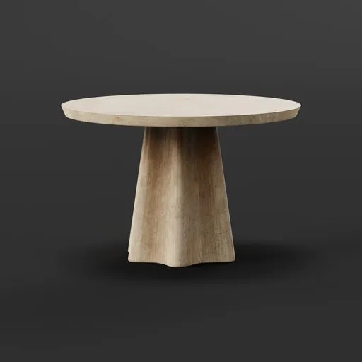 Antique-inspired custom 3D Blender model of a natural wood kitchen table with detailed 4K texture.