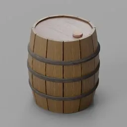 Stylized medieval wooden barrel