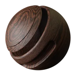 Realistic walnut wood PBR texture for 3D rendering in Blender, compatible with Eevee and Cycles engines.