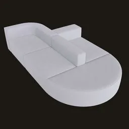 Modular 3D sofa model with round corner elements reflecting organic design trends, suitable for Blender rendering.