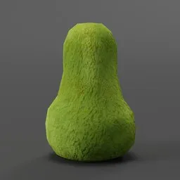Highly detailed green pear 3D model optimized for Blender, ideal for video game assets.