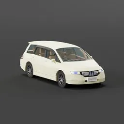 "A white Honda Odyssey(CRV) 3D model created using Blender 3D software, featuring accurate detailing and craftsmanship. Perfect for automotive enthusiasts looking to add realism to their designs and renderings."