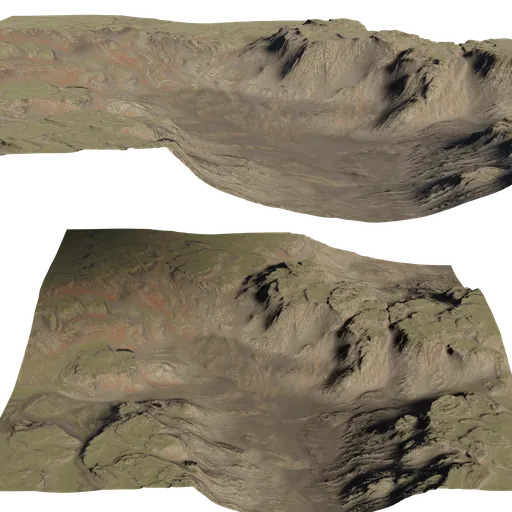 Detailed 3D mountain model with realistic textures, ideal for Blender rendering projects.