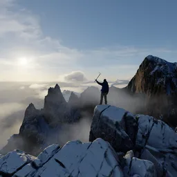 Jagged Mountain Peak Landscape