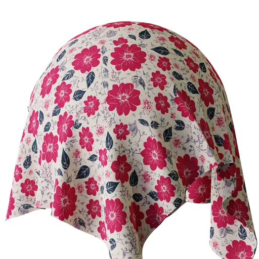 High-resolution 4K floral textile design for 3D rendering in Blender and other PBR-compatible applications.