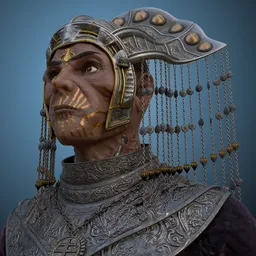 Fantasy Cyber Priest Portrait Bust