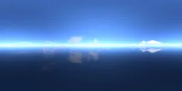 Pure blue sky, clouds on the horizon