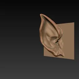 Blender 3D ER Ear Brush 27 sculpting tool thumbnail, shaping intricate ear forms for 3D modeled creatures.