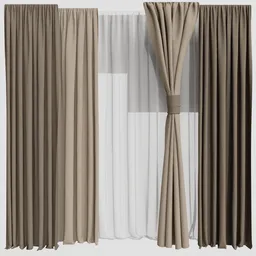 GD Silk and Cotton Curtain Set
