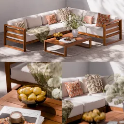 Outdoor Sectional Sofa Set with Decor