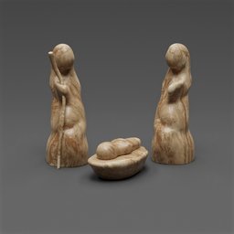 Nativity wood sculpture