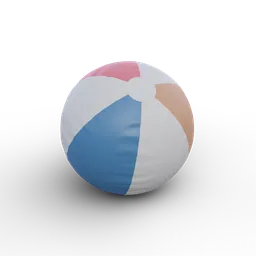 "Get ready for summer fun with this 3D model of a plastic beach ball featuring white and blue stripes. Perfect for Unreal Engine projects, League of Legends inventory items, or any ocean-themed scene. Created with Blender 3D software."