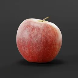 Realistic red apple 3D model rendered in Blender with high-resolution textures.