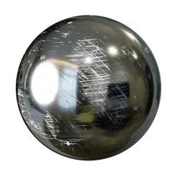 Scratched and worn aluminum PBR texture for realistic aging effects in 3D modeling.