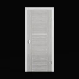 Detailed Blender 3D model of a white Vancouver-style interior door with horizontal panels.