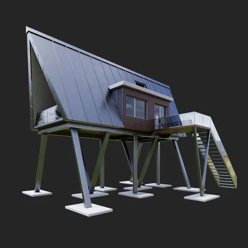 Modern Wood A Frame House on Stilts