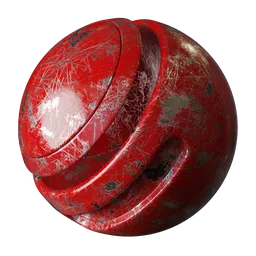 Scratched Red Painted Metal