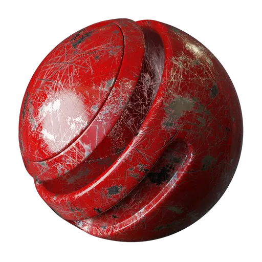 Scratched Red Painted Metal