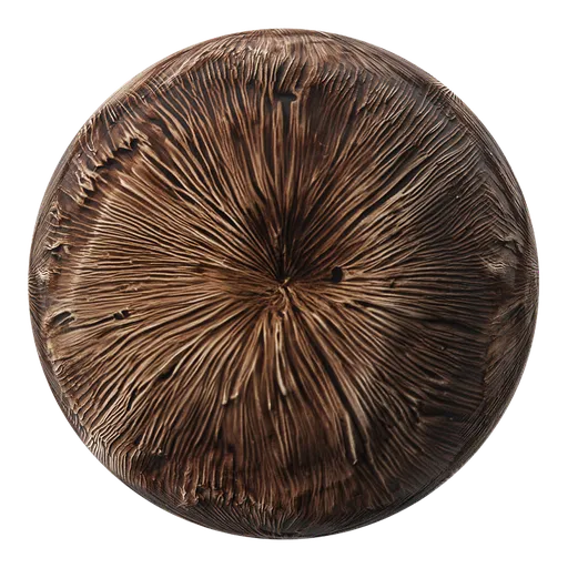 Detailed texture of a mushroom cap PBR material for use in Blender 3D and other 3D applications.