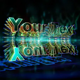 Vibrant 3D typography with customizable text for social media graphics, created in Blender.