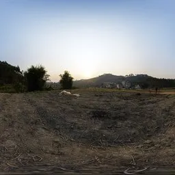 Evening sunset, open space.