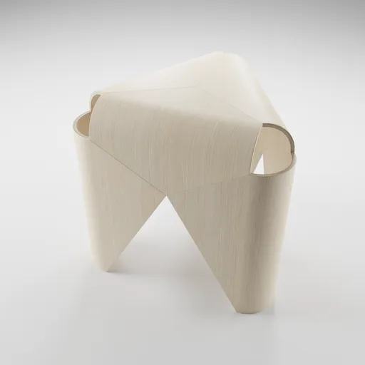 Modular geometric stool 3D model with PBR texture for Blender rendering.