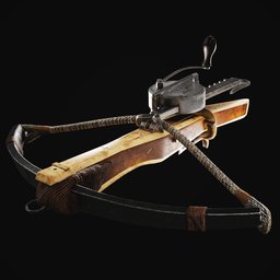 Medieval crossbow Low-poly 3D model