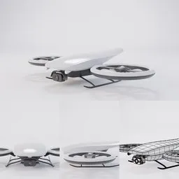 "Get ahead with the Futuristic Military Mini Drone - an organic and robotic, high-resolution 3D model for Blender 3D. Featuring white wheel rims, a small propeller, and a remote-control disco backpack, this digital concept is perfect for aerial enthusiasts and creatives alike."