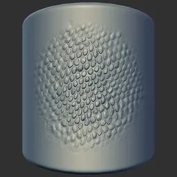 3D sculpting brush imprint for reptile skin effect in Blender, ER Dragon Brush 170, detailed scales pattern.