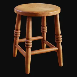 1800s Rustic Wooden Stool
