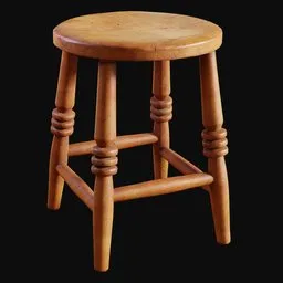 1800s Rustic Wooden Stool