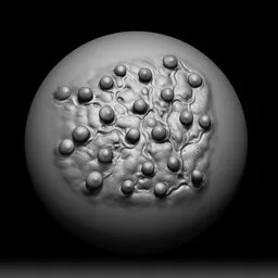 Detailed veiny egg texture sculpting brush effect for 3D models in Blender